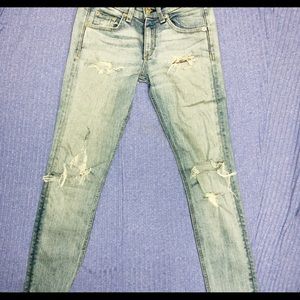 Distressed cropped Rag & Bone/JEAN skinny jeans